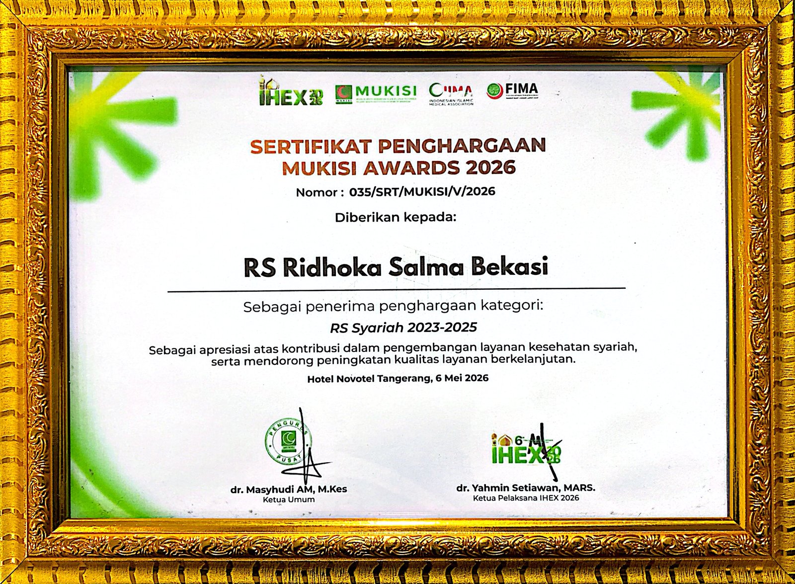 MUKISI Awards 2026 (Kategori RS Syariah 2023-2025)
